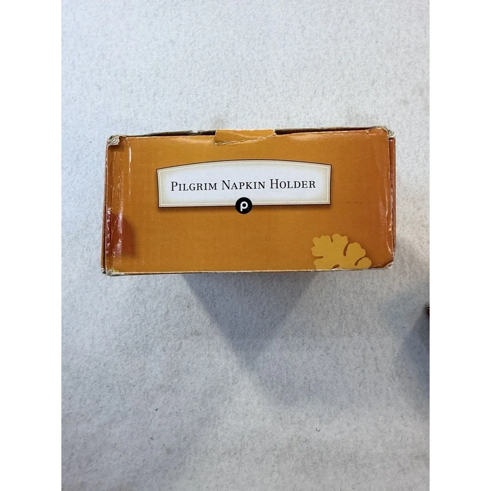2018 Publix Pilgrim Pair Ceramic Napkin Holder w box Limited Edition